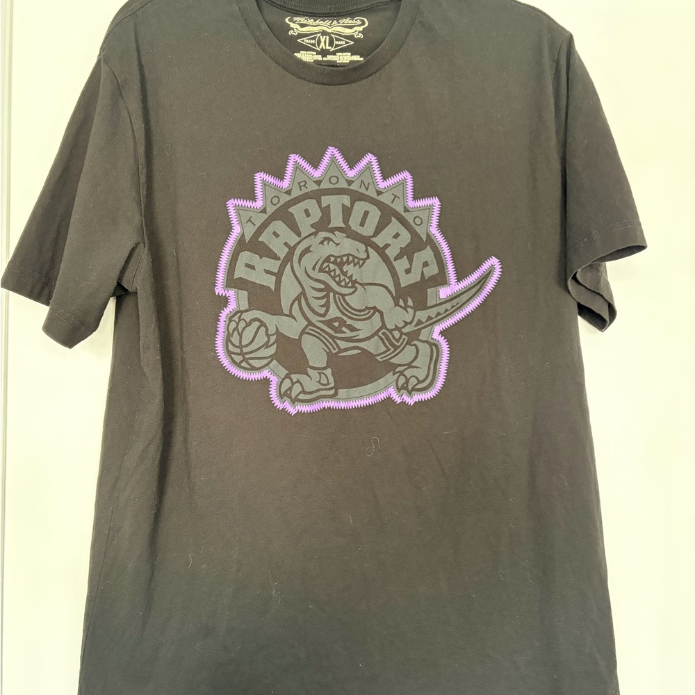 Mitchell & Ness Black T-Shirt with Red Logo